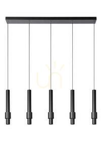 Lampa wisząca Lucide MARGARY 5xLED 4,2W 2700K 2300lm CRI90 czarna 103 cm ściemnialna 24402/30/30 small 1