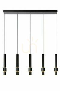 Lampa wisząca Lucide MARGARY 5xLED 4,2W 2700K 2300lm CRI90 czarna 103 cm ściemnialna 24402/30/30 small 0