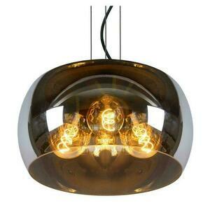 Lampa wisząca Lucide Olivia szara 3xE27 szkło metal 40 cm 45401/40/65 small 3