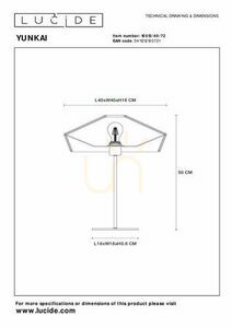 Lampa stołowa Lucide Yunkai drewniana Japandi E27 40 cm 10513/40/72 small 1