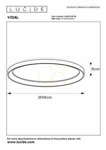 Plafon Lucide VIDAL czarny LED 38W 48 cm metal nowoczesny 46103/38/30 small 3