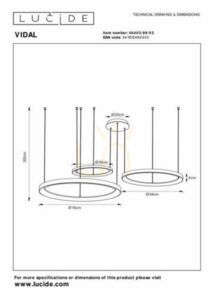 Lampa wisząca LED Lucide Vidal złota 78 cm 46403/99/02 small 4