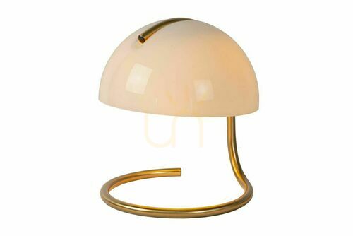Sprawdź Lampa stołowa Lucide Cato biała złota metalowa E27 retro 23,5 cm 46516/01/31