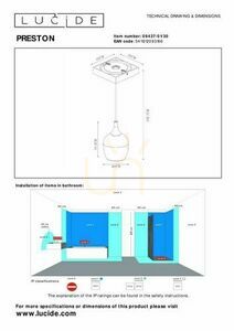 Lampa wisząca Lucide Preston czarna aluminiowa IP44 GU10 09437/01/30 small 3
