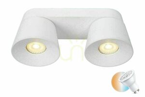 Reflektor sufitowy Lucide Trigono biały metalowy 2xGU10 09935/02/31 small 0