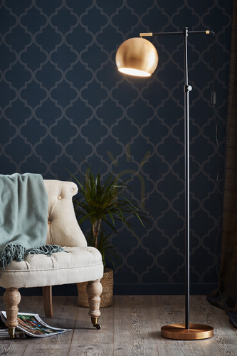 Sprawdź Lampa podłogowa Markslojd Chester 107231 brązowa czarna metalowa 1-punktowa 135 cm