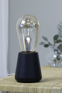 Lampa stołowa Markslojd Brooke 108416 bursztynowa czarna 42 cm small 1