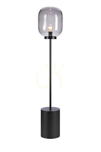 Sprawdź Lampa podłogowa Markslojd Brooklyn 108425 czarna przydymione szkło 131 cm