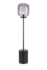 Lampa podłogowa Markslojd Brooklyn 108425 czarna przydymione szkło 131 cm small 0