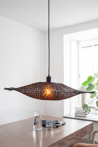 Sprawdź Lampa wisząca Markslojd Kumo 75 cm czarna metal bambus 108671