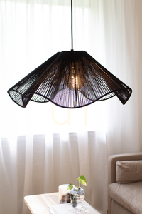 Lampa wisząca Markslojd Nami 108682 czarna 60 cm juta stal small 1