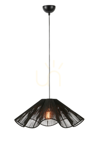 Lampa wisząca Markslojd Nami 108682 czarna 60 cm juta stal small 0