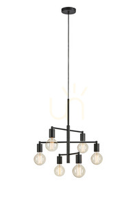 Lampa wisząca Markslojd CIELO 6-punktowa czarna metalowa 50 cm 108717 small 0