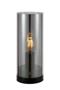 Lampa stołowa Markslojd POST 108734 czarna przydymione szkło 29 cm small 0