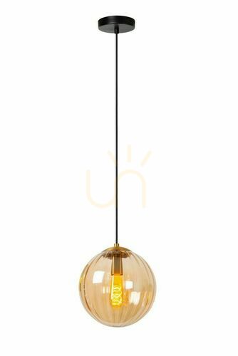 Sprawdź Lampa wisząca Lucide Monsaraz czarna szkło metal retro 25 cm 45493/30/62