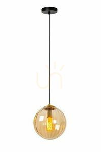 Lampa wisząca Lucide Monsaraz czarna szkło metal retro 25 cm 45493/30/62 small 0