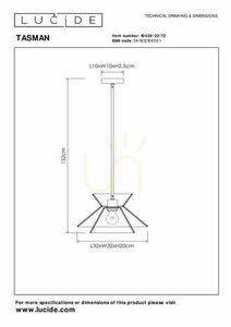 Lampa wisząca Lucide Tasman 32 cm drewno złoto Japandi 10420/32/72 small 7
