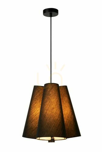 Sprawdź Lampa wisząca Lucide Gregory czarna len stal E27 34,3 cm