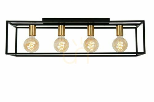 Sprawdź Plafon Lucide RUBEN 4xE27 czarny metalowy vintage 80 cm 00124/04/30