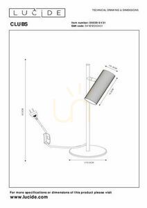 Lampa biurkowa Lucide CLUBS biały aluminiowa GU10 09539/01/31 small 3