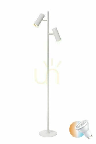 Sprawdź Lampa podłogowa Lucide CLUBS biała aluminiowa 2xGU10 140 cm 09739/02/31