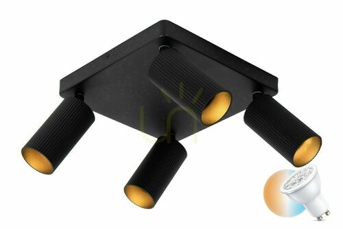 Sprawdź Plafon Lucide CLUBS 09939/14/30 czarny LED GU10 4-punktowy aluminiowy