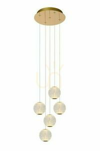 Lampa Wisząca Lucide Cintra 5 Kul LED 23,5W 2700K Ø32 cm Akryl Mosiądz 13499/22/60 small 0