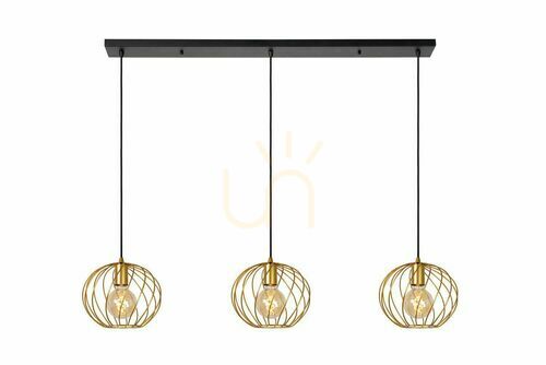 Sprawdź Lampa wisząca Lucide DANZA złota czarna 3xE27 LED metal 130 cm 21428/03/02