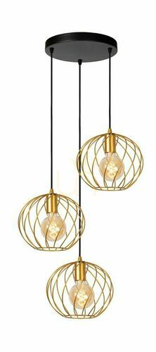 Sprawdź Lampa wisząca Lucide DANZA 3xE27 złota czarna metalowa 50 cm 21428/13/02