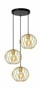 Lampa wisząca Lucide DANZA 3xE27 złota czarna metalowa 50 cm 21428/13/02 small 0