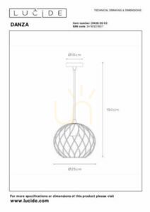 Lampa wisząca Lucide DANZA 21428/25/02 złota czarna metalowa 25 cm small 7