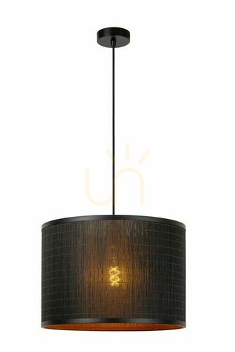 Sprawdź Lampa wisząca Lucide Tagalog czarna drewniana Japandi 40 cm 21429/01/30