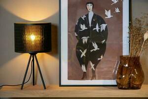 Lampa stołowa Lucide Tagalog czarna drewniana Japandi 26 cm 21529/26/30 small 2