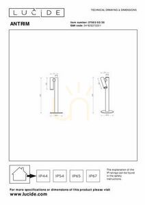 Lampka biurkowa Lucide ANTRIM czarna LED 2,2 W dotykowa IP54 aluminium small 5
