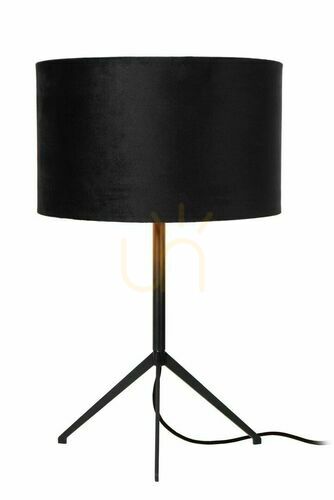 Sprawdź Lampa stołowa Lucide Tondo czarna 30 cm len metal E27 48 cm 45590/81/30