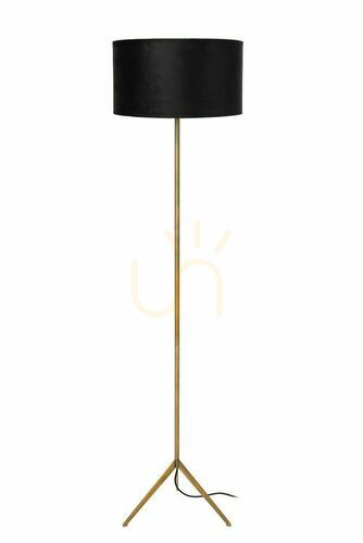 Sprawdź Lampa podłogowa Lucide TONDO złota czarna 147 cm len metal E27