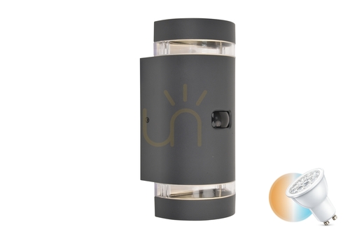 Sprawdź Kinkiet zewnętrzny Lutec Focus 5604014118 z czujnikiem ruchu LED szary
