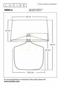 Lampa stołowa Lucide Ambala drewniana Japandi 64 cm E27 small 1