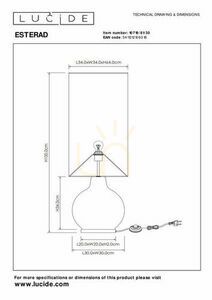 Lampa podłogowa Lucide ESTERAD czarna retro szkło tkanina 100 cm 10719/81/30 small 3