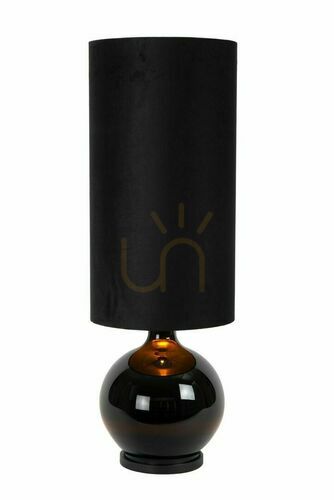 Sprawdź Lampa podłogowa Lucide ESTERAD czarna retro szkło tkanina 100 cm 10719/81/30
