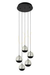 Lampa wisząca Lucide SENTUBAL czarna szkło metal 5xLED 52W 35 cm small 1