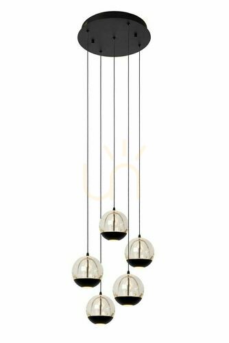 Sprawdź Lampa wisząca Lucide SENTUBAL czarna szkło metal 5xLED 52W 35 cm