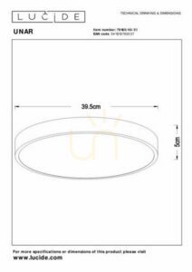Plafon LED Lucide UNAR 24W biały 39,5 cm 79185/40/31 small 4