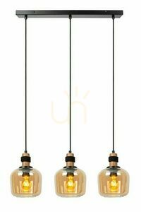 Lampa wisząca Lucide ILONA 3xE27 bursztynowa szklana retro 70 cm 45408/03/62 small 0