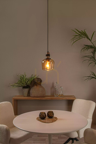 Sprawdź Lampa wisząca Lucide ILONA ze szkła bursztynowego, czarna, Ø18 cm, E27 45408/18/62