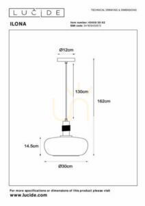 Lampa wisząca Lucide Ilona czarna szkło retro 30 cm 45408/30/62 small 6
