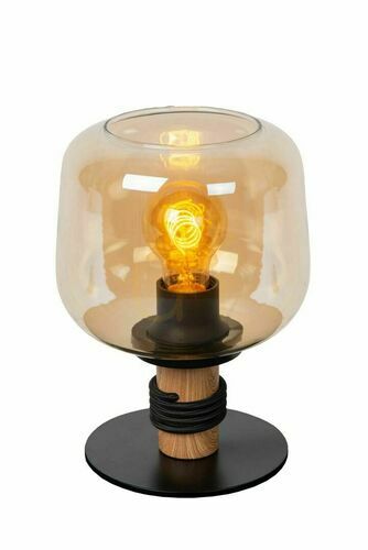 Sprawdź Lampa stołowa czarna Lucide ILONA szkło metal retro E27 25 cm 45508/01/62
