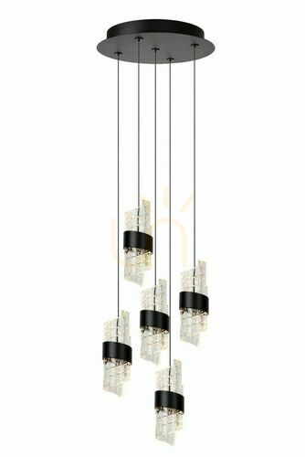 Sprawdź Lampa wisząca Lucide KLIGANDE czarna 5xLED 7W 30 cm 13496/36/30