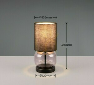 Lampa stołowa Trio ELIO 517800154 czarna, szkło dymione, E27 small 2