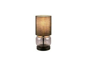 Lampa stołowa Trio ELIO 517800154 czarna, szkło dymione, E27 small 0